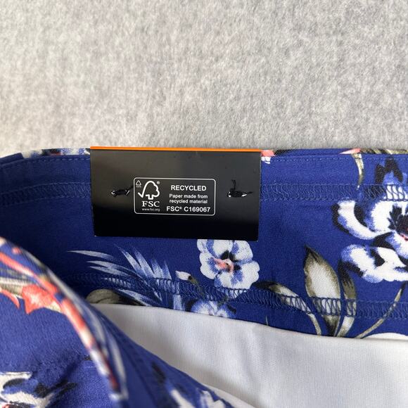 Mario Serrani Skirt Blue Floral Womens XXL Tummy Control Comfort Stretch Skort - Picture 2 of 7